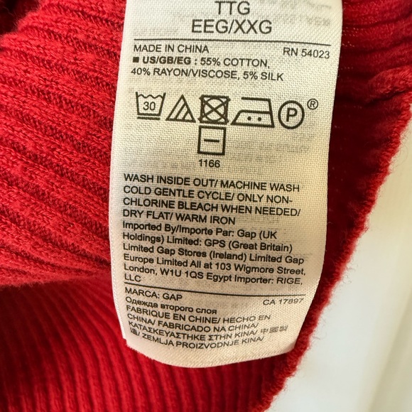 GAP Red Ribbed Knit Top - Picture 5 of 5